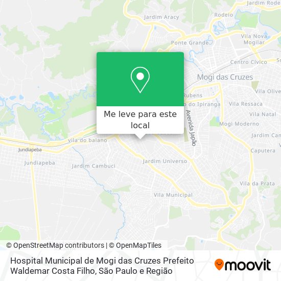 Hospital Municipal de Mogi das Cruzes Prefeito Waldemar Costa Filho mapa