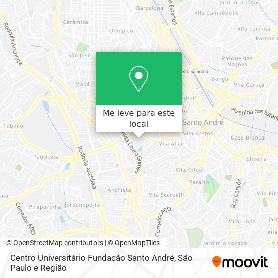 Centro Universitário Fundação Santo André mapa