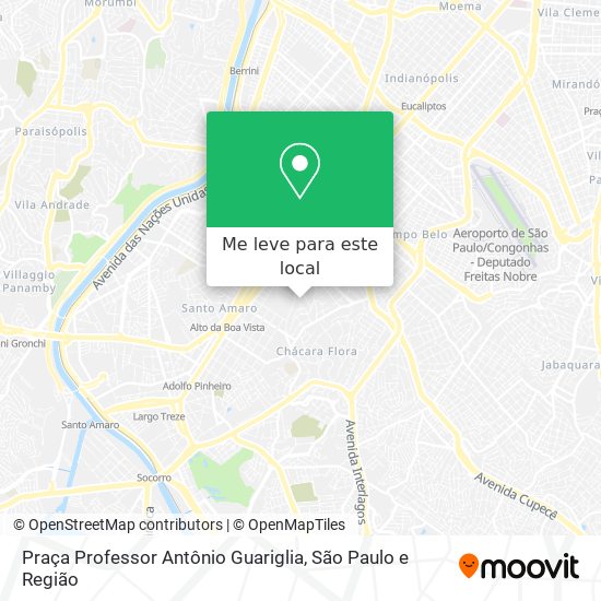 Praça Professor Antônio Guariglia mapa