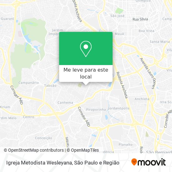 Igreja Metodista Wesleyana mapa