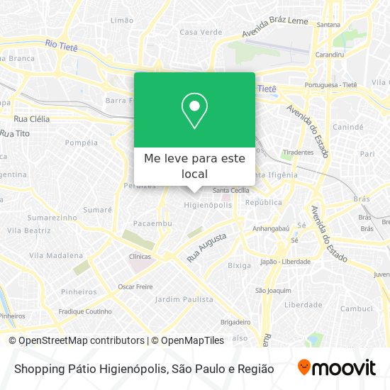 Shopping Pátio Higienópolis mapa