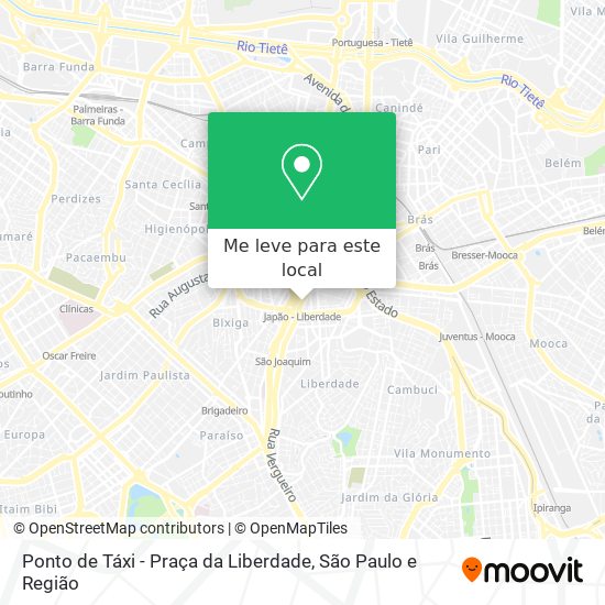 Ponto de Táxi - Praça da Liberdade mapa