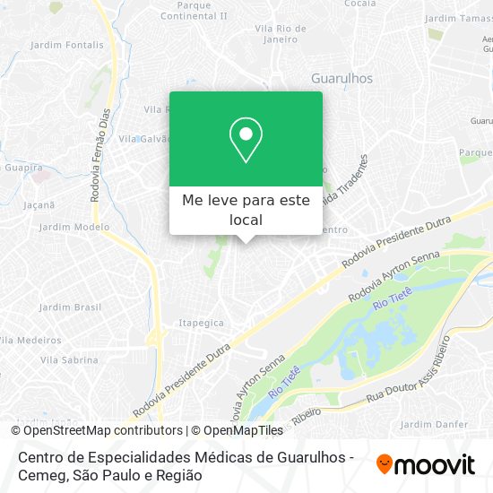 Centro de Especialidades Médicas de Guarulhos - Cemeg mapa