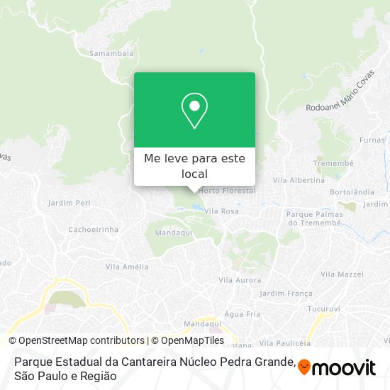 Parque Estadual da Cantareira Núcleo Pedra Grande mapa