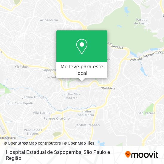 Hospital Estadual de Sapopemba mapa