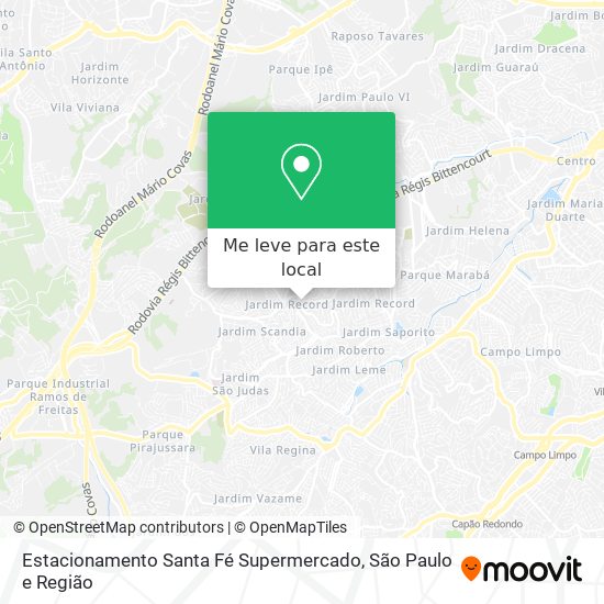 Estacionamento Santa Fé Supermercado mapa