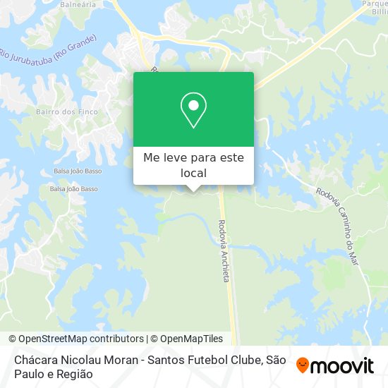 Chácara Nicolau Moran - Santos Futebol Clube mapa