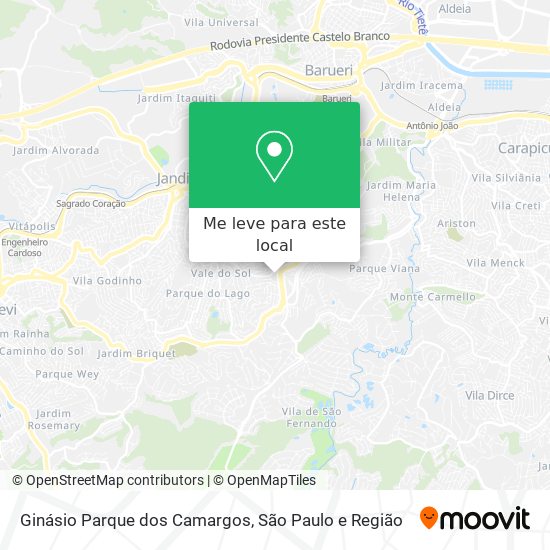 Ginásio Parque dos Camargos mapa