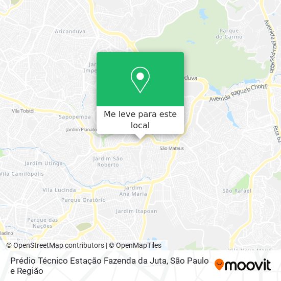 Prédio Técnico Estação Fazenda da Juta mapa