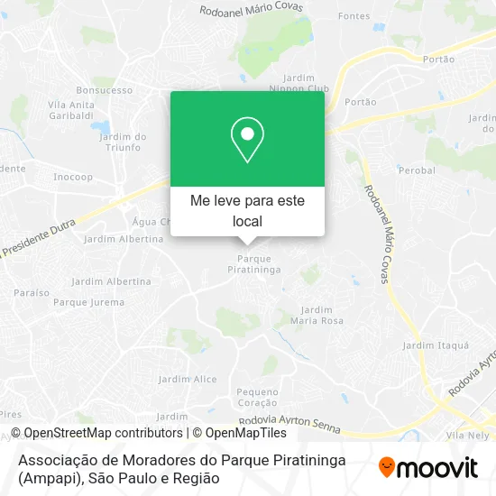 Associação de Moradores do Parque Piratininga (Ampapi) mapa