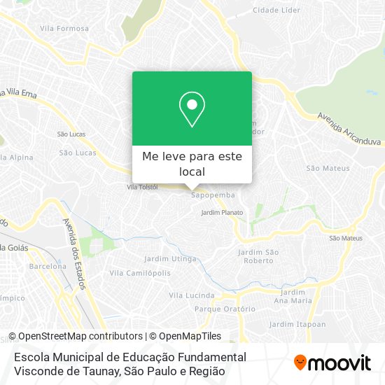 Escola Municipal de Educação Fundamental Visconde de Taunay mapa
