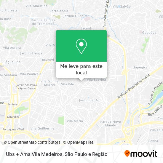 Ubs + Ama Vila Medeiros mapa