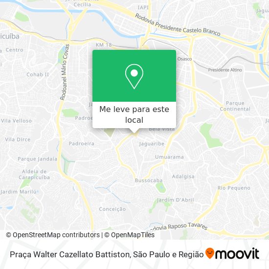 Praça Walter Cazellato Battiston mapa