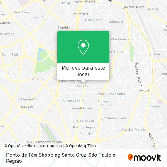 Ponto de Táxi Shopping Santa Cruz mapa
