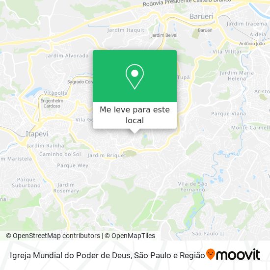 Igreja Mundial do Poder de Deus mapa