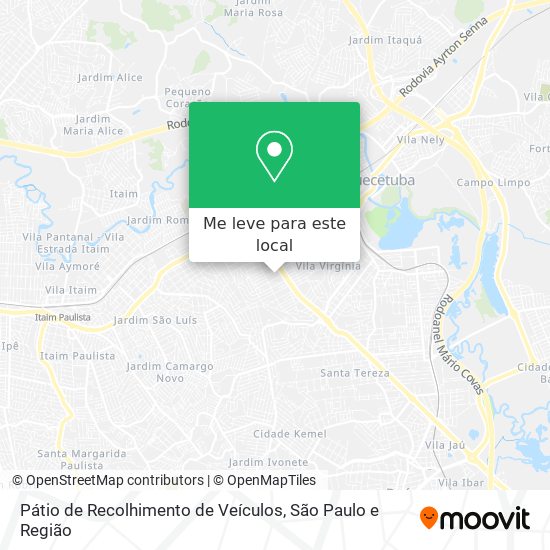 Pátio de Recolhimento de Veículos mapa