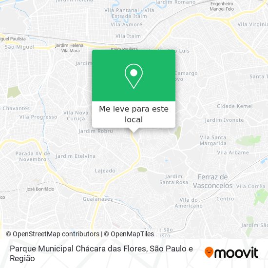 Parque Municipal Chácara das Flores mapa