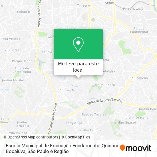 Escola Municipal de Educação Fundamental Quintino Bocaiúva mapa