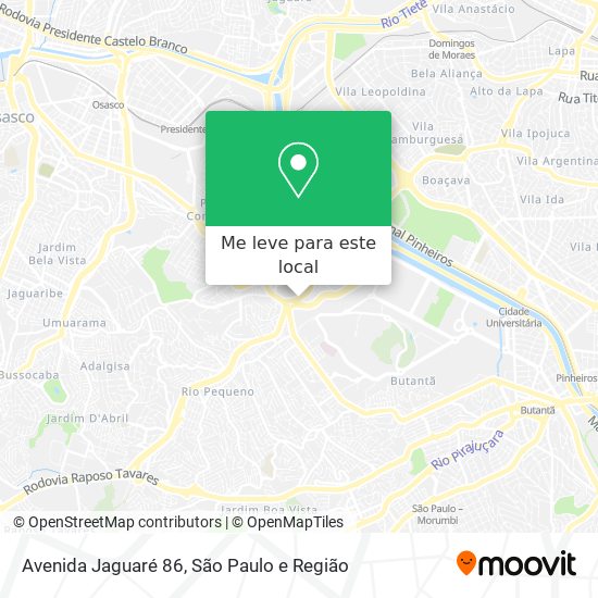 Avenida Jaguaré 86 mapa