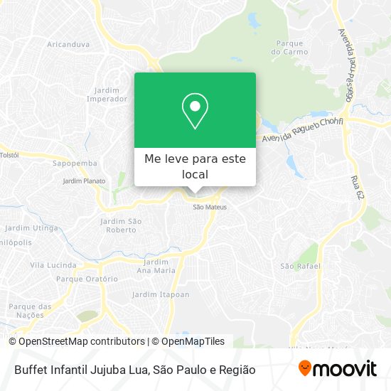 Buffet Infantil Jujuba Lua mapa