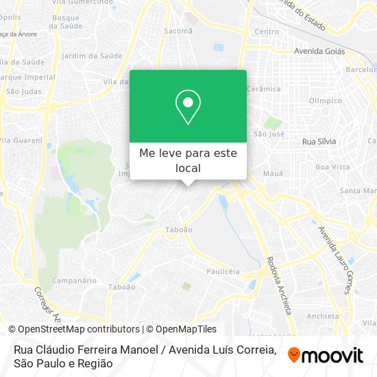 Rua Cláudio Ferreira Manoel / Avenida Luís Correia mapa