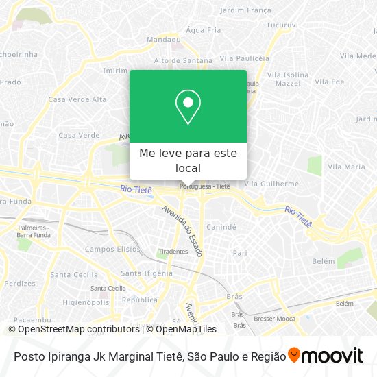 Posto Ipiranga Jk Marginal Tietê mapa