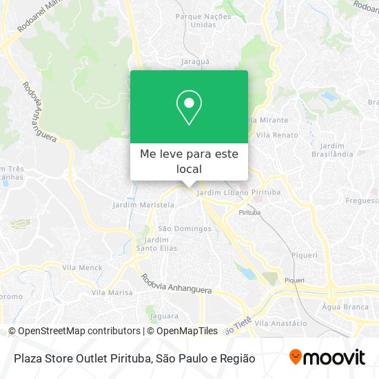 Plaza Store Outlet Pirituba mapa