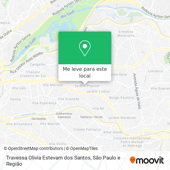 Travessa Olivia Estevam dos Santos mapa