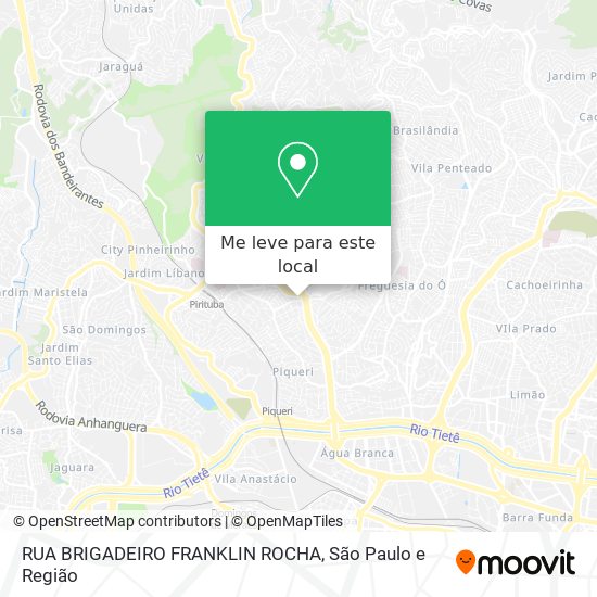 RUA BRIGADEIRO FRANKLIN ROCHA mapa
