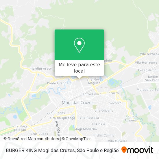BURGER KING Mogi das Cruzes mapa