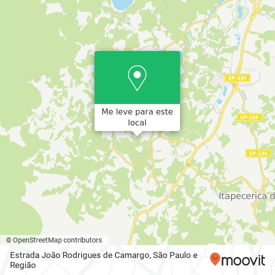 Estrada João Rodrigues de Camargo mapa