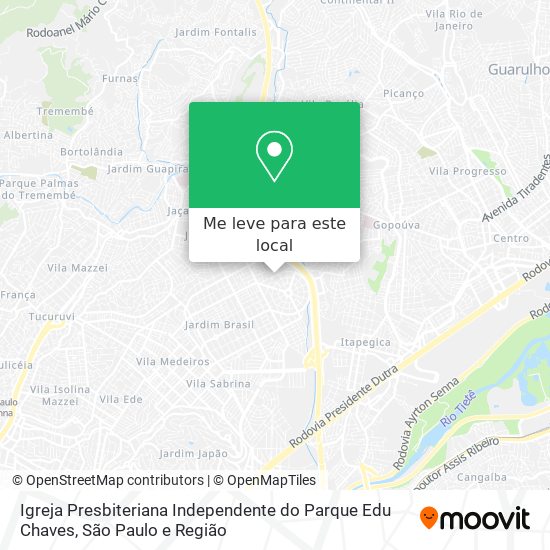 Igreja Presbiteriana Independente do Parque Edu Chaves mapa