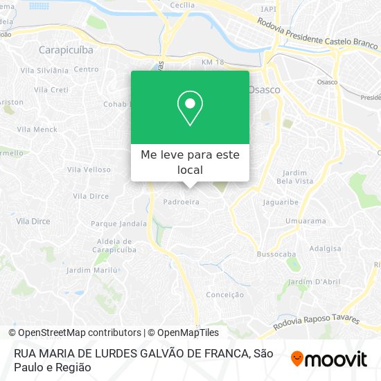 RUA MARIA DE LURDES GALVÃO DE FRANCA mapa