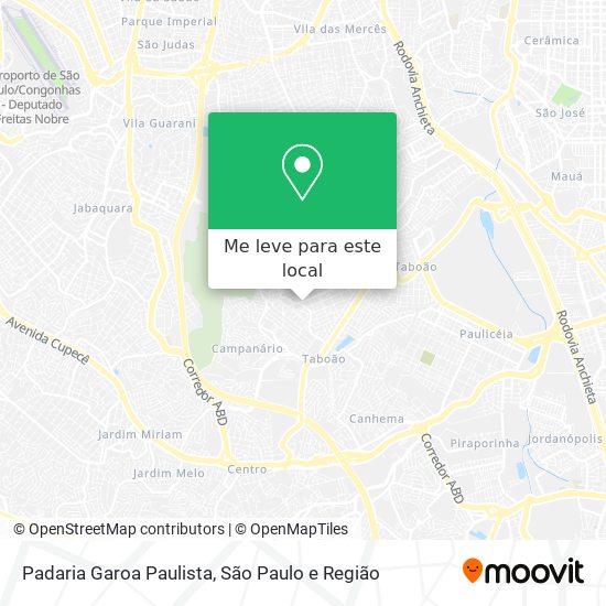 Padaria Garoa Paulista mapa