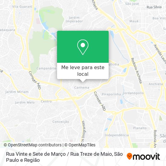 Rua Vinte e Sete de Março / Rua Treze de Maio mapa