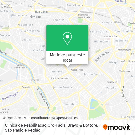 Clinica de Reabilitacao Oro-Facial Bravo & Dottore mapa