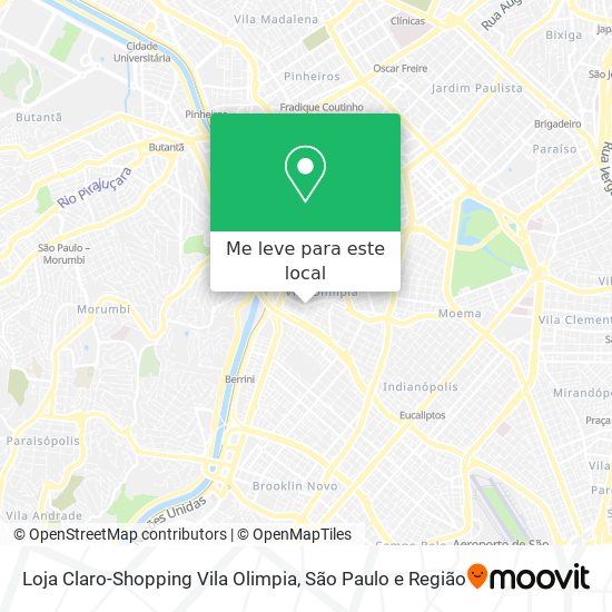 Loja Claro-Shopping Vila Olimpia mapa