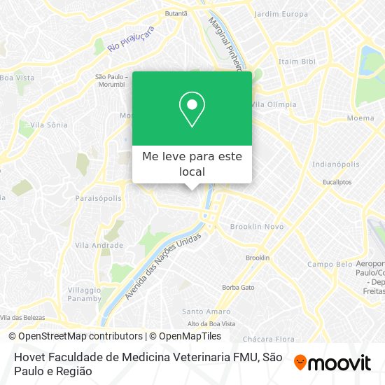 Hovet Faculdade de Medicina Veterinaria FMU mapa