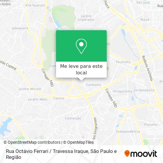 Rua Octávio Ferrari / Travessa Iraque mapa