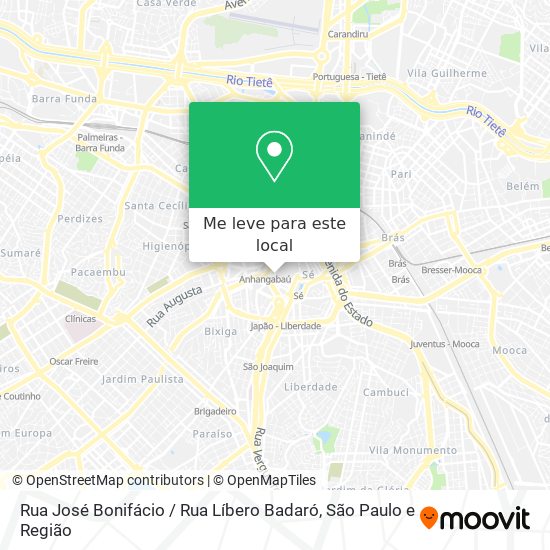 Rua José Bonifácio / Rua Líbero Badaró mapa