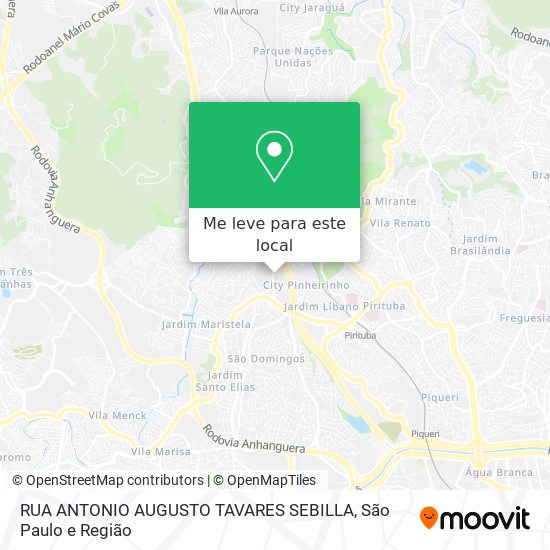 RUA ANTONIO AUGUSTO TAVARES SEBILLA mapa