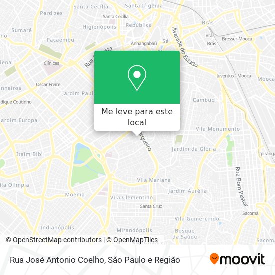 Rua José Antonio Coelho mapa