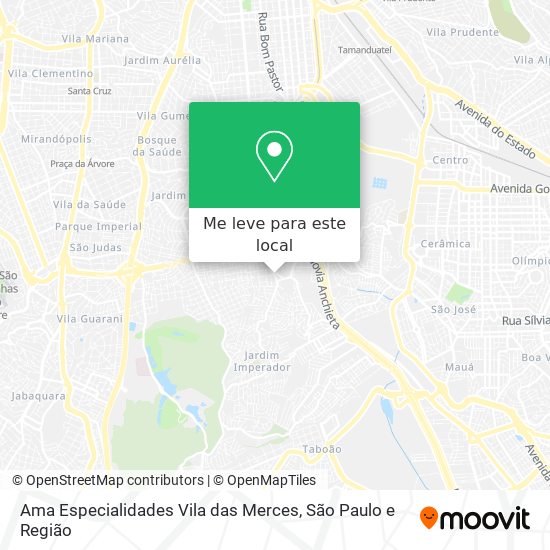 Ama Especialidades Vila das Merces mapa