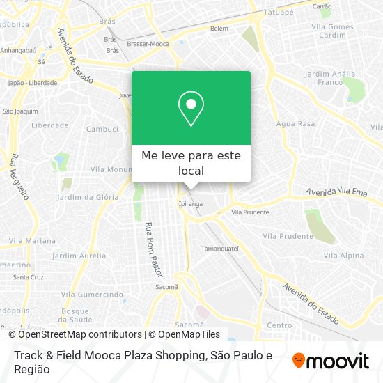 Track & Field Mooca Plaza Shopping mapa