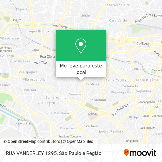 RUA VANDERLEY 1295 mapa