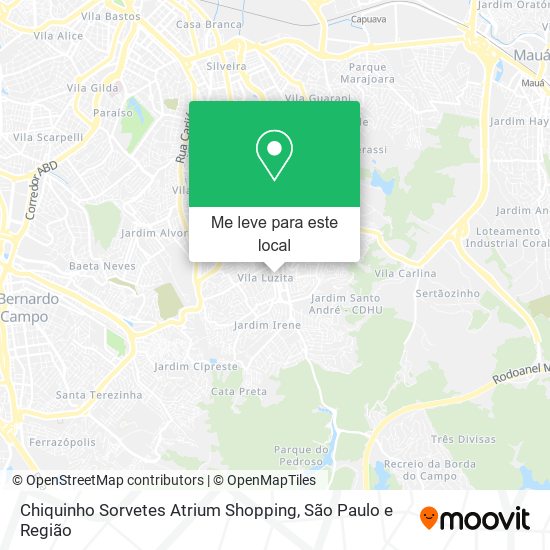 Chiquinho Sorvetes Atrium Shopping mapa