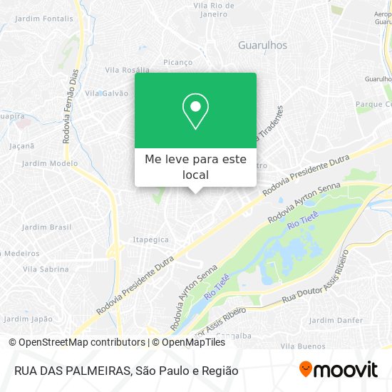 RUA DAS PALMEIRAS mapa