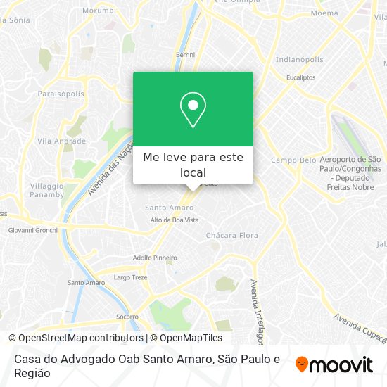 Casa do Advogado Oab Santo Amaro mapa