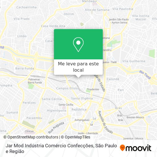 Jar Mod Indústria Comércio Confecções mapa