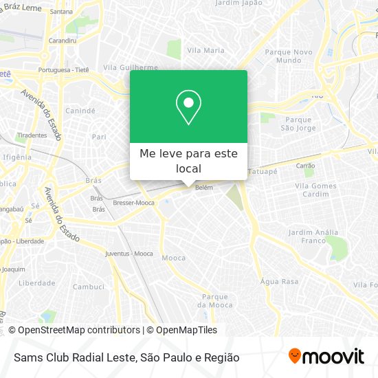 Sams Club Radial Leste mapa